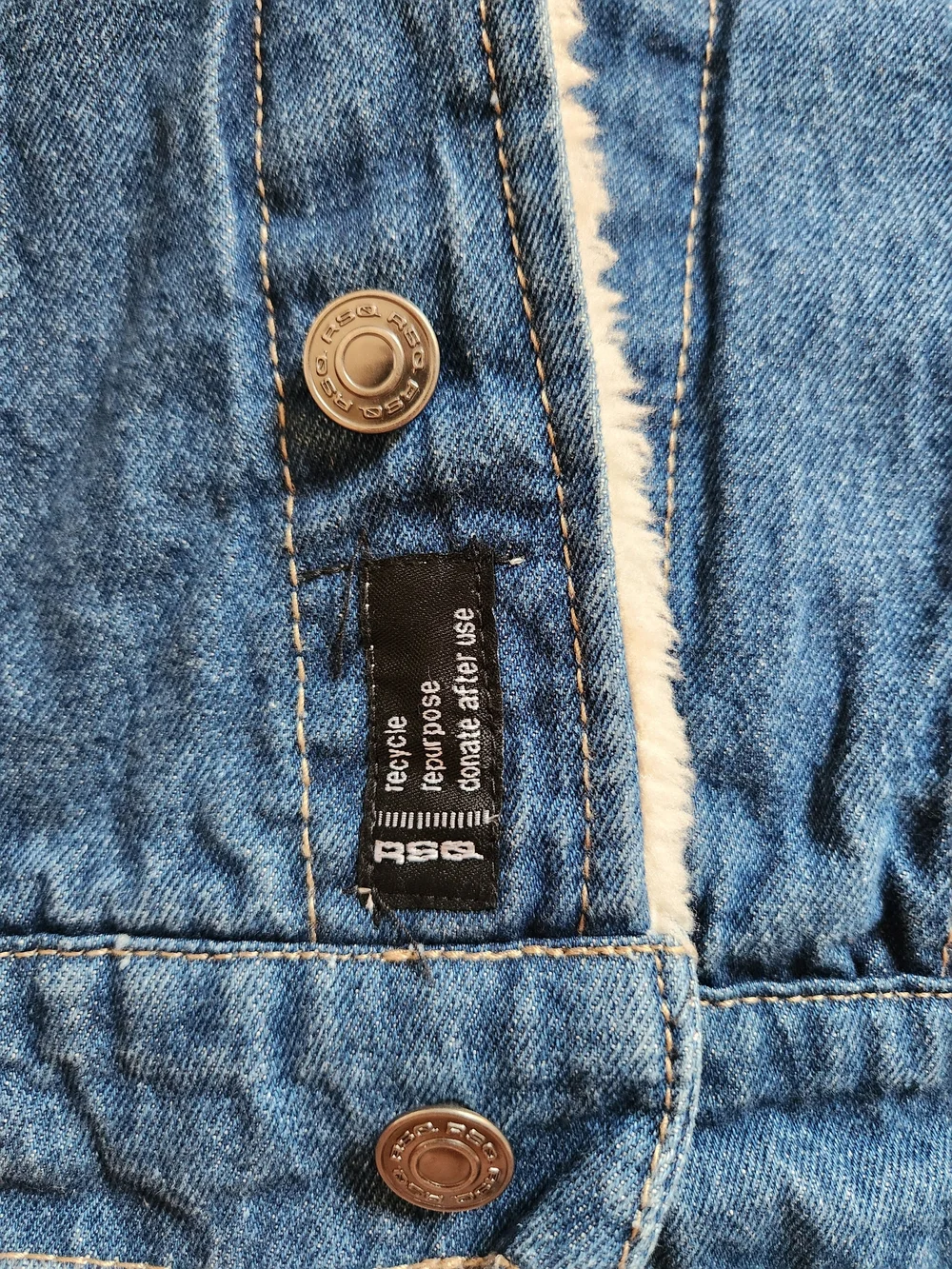NWOT RSQ Denim Sherpa Lined Jacket